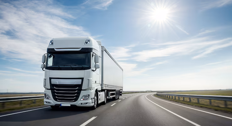 Camión en autopista europea